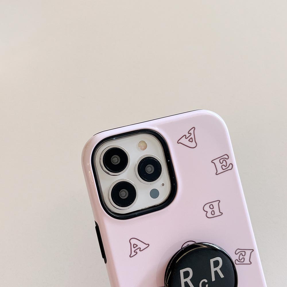 Ốp Điện Thoại Cứng Họa Tiết Chữ Màu Hồng Cho iPhone 11 12 12Pro 12ProMax 13 13Pro 13ProMax 14 14Pro 14ProMax