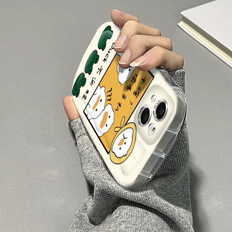 Ốp Điện Thoại Silicone Trong Suốt Chống Sốc In Hình Vịt Cho IPhone 14 13 12 11 Pro Max Casing 7 + 8 Plus XS X XR