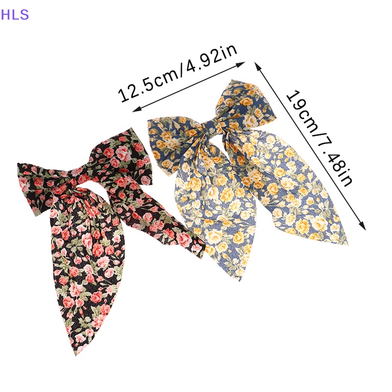 Kẹp Tóc Nơ In Họa Tiết Hoa Xinh Xắn Cho Nữ