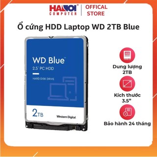 Thiết bị lưu trữ ổ cứng hdd laptop wd 2tb blue 2.5 inch, 5400rpm, sata, 128mb cache