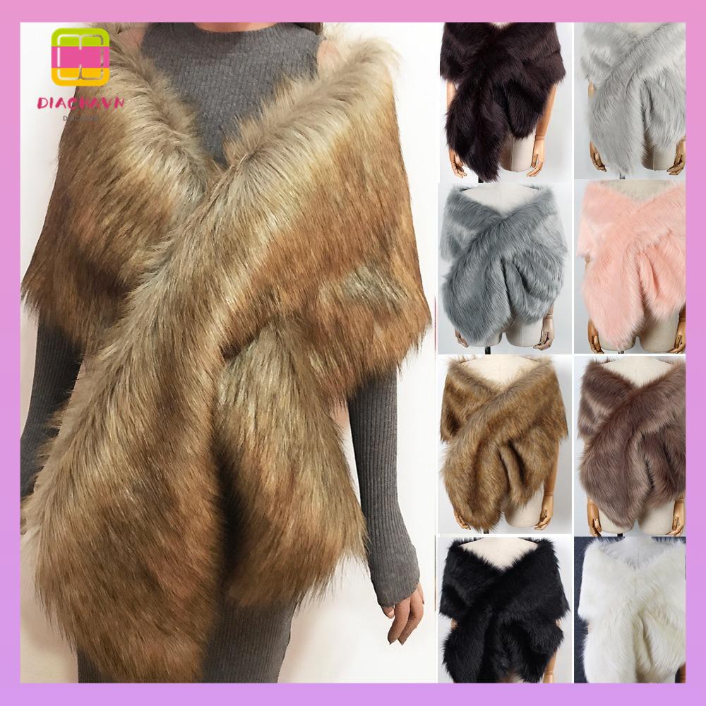 DIACHAVN Khăn Choàng Cổ Bằng Lông Giả Thời Trang Thu Đông Ấm Áp Cho Nữ