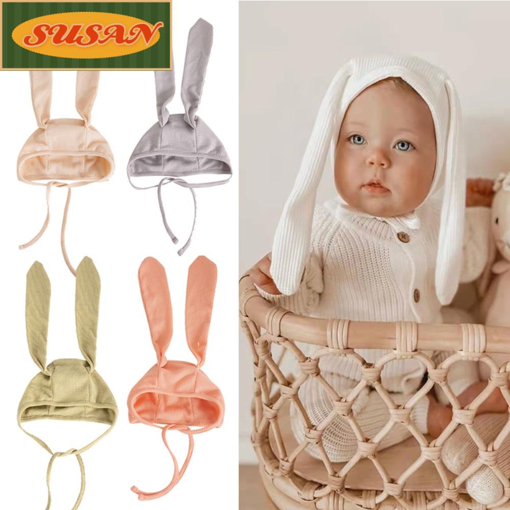 Mũ Trùm Đầu Giữ Ấm Tai Thỏ Đáng Yêu Cho Bé 0-2 Tuổi