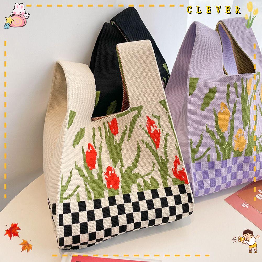 CLEVER Túi Xách Đan Len Đeo Vai Thời Trang Dành Cho Nữ