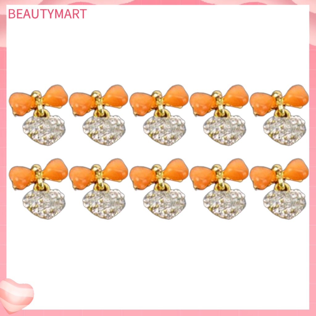 Bộ 10 HạT ĐíNh Trang Trí MóNg HìNh Nơ / TráI Tim