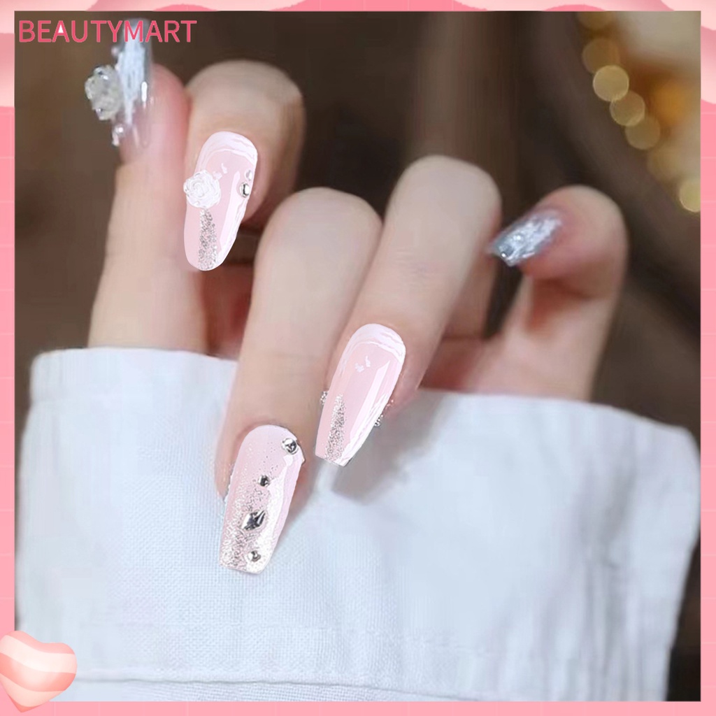 1 Bộ Móng Tay Giả Nối Dài Che Phủ Toàn Diện Chống Vỡ Độ Bóng Cao DIY