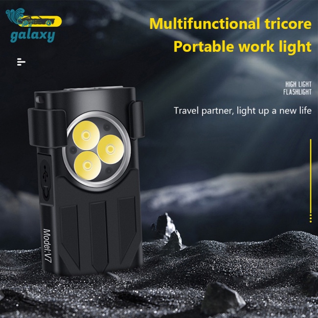 Galaxy Đèn Pin Mini Đa Năng 1100lm Bằng Hợp Kim Nhôm Có Móc Khóa Nam Châm