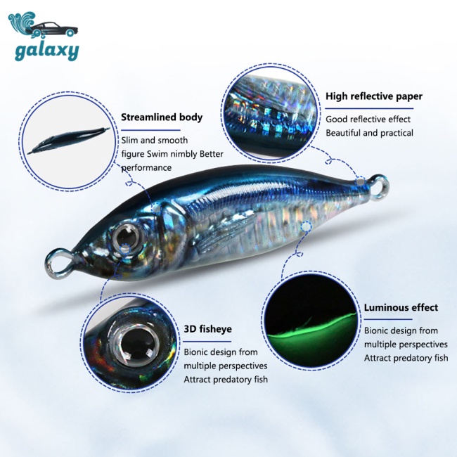 Galaxy Mồi Giả Câu Cá Hình Chữ S 60g 80g 3d