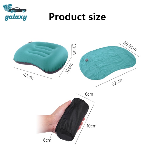Galaxy Gối Bơm Hơi Mini Siêu Nhẹ Có Đèn Led Tiện Dụng Mang Theo Du Lịch / Cắm Trại