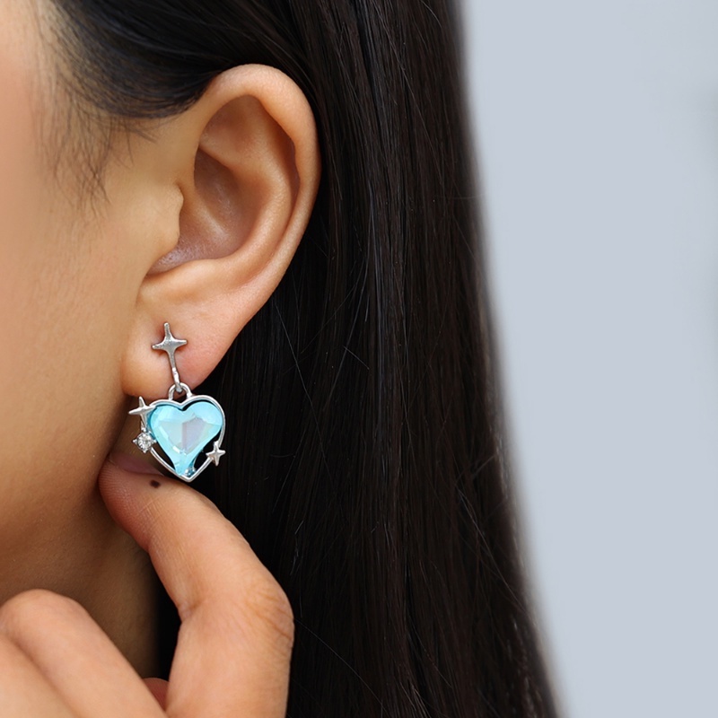 Bông Tai Hình Ngôi Sao / Trái Tim Đính Đá Thời Trang Vintage Hàn Quốc