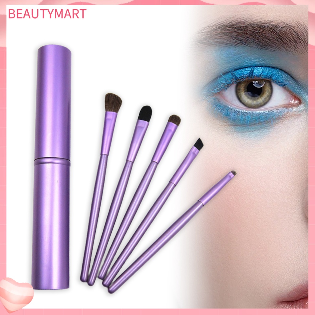 Set 5 Cọ Trang Điểm beautymart Thiết Kế Ống Nhôm Tiện Dụng
