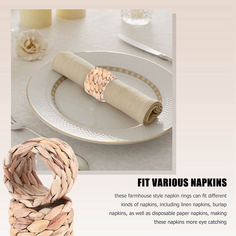 Set 24 Vòng Nhẫn Giữ Khăn Ăn Trang Trí Bàn Ăn / Tiệc Sinh Nhật