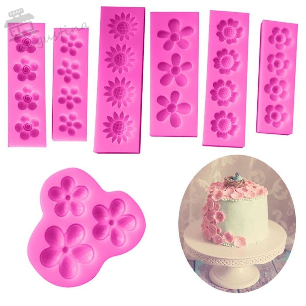 AUGUSTINA Khuôn Làm Bánh Hình Hoa Cúc / Hướng Dương Mini Tiện Dụng Cho Nhà Bếp