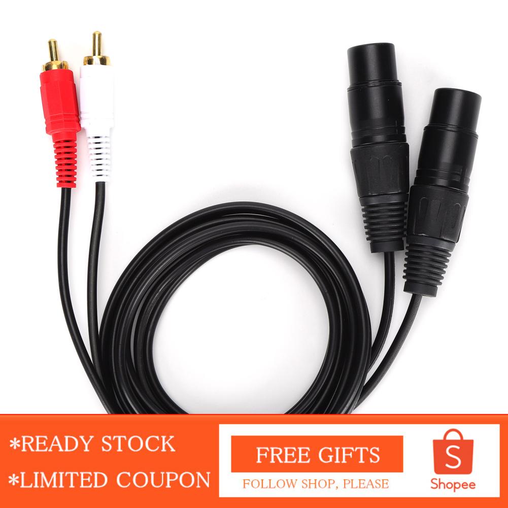 Alwaysonline 1.5M Dual XLR Female To Cable Microphone Speaker DVD Cord Wir ZIN