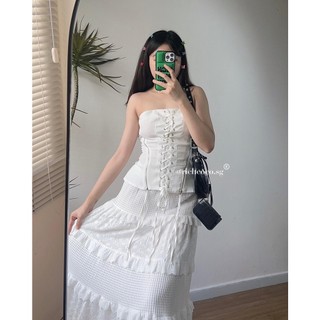 Chân váy maxi TRẮNG xoè