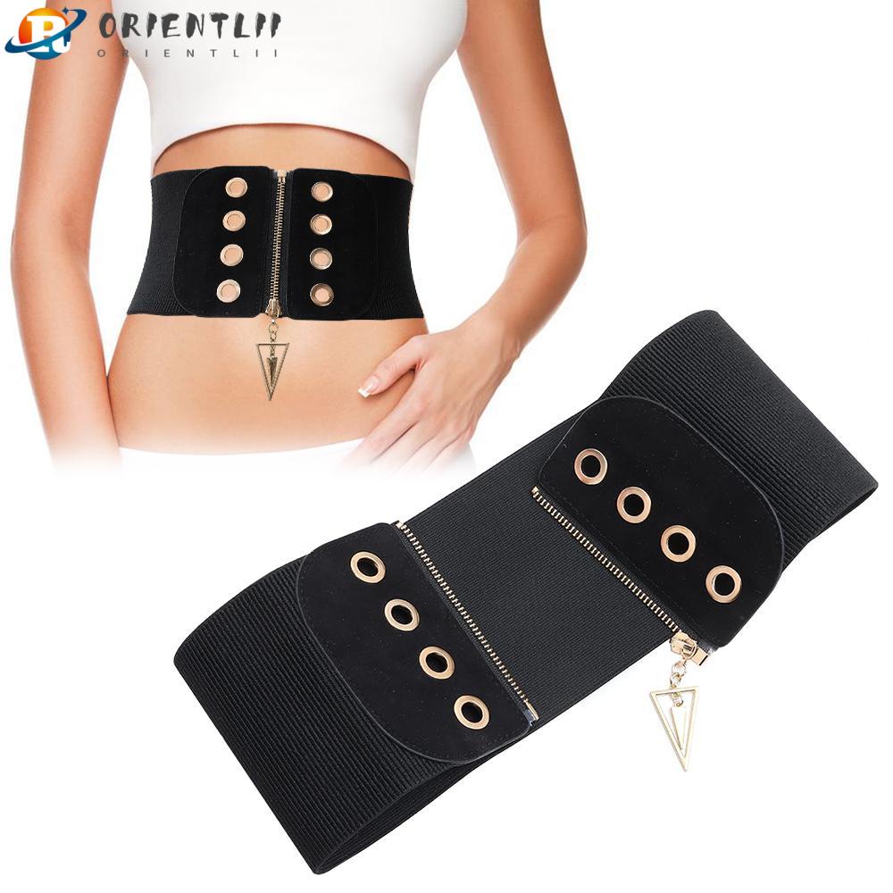 ORIENTLII Thắt Lưng Dây Khóa Kéo Hình Tam Giác Khoét Rỗng Thời Trang Cho Nữ