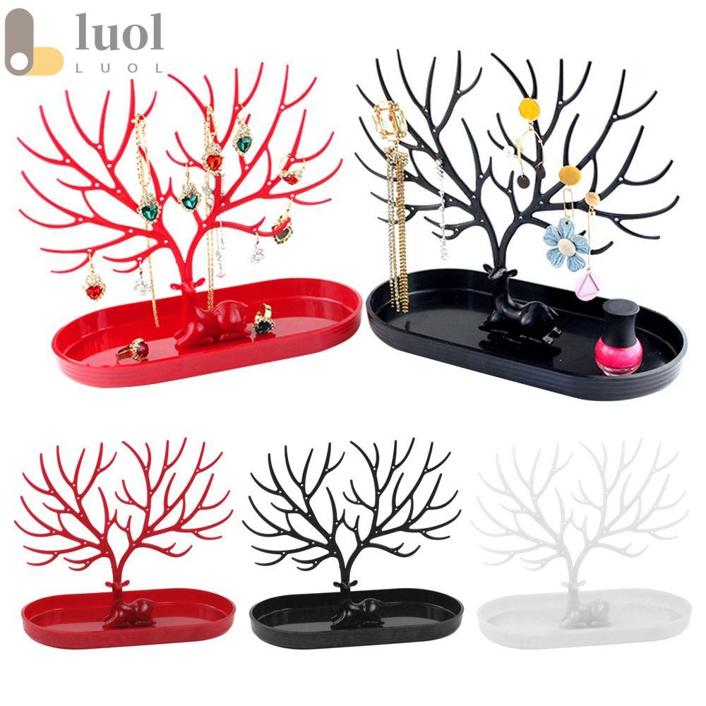 Khay Nhựa Trưng Bày Trang Sức Hình Sừng Hươu Màu Đỏ / Trắng / Đen