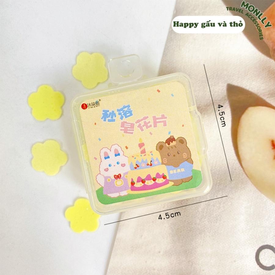 Xà Phòng Giấy Rửa Tay Hình Cánh Hoa, Thuận Tiện Cho Đi Du Lịch, Đi Ra Ngoài-Monlly Shop