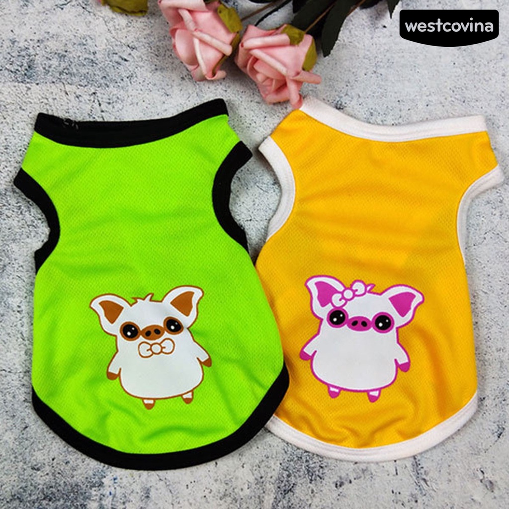 [COD]♞Áo Lưới Thoáng Khí In Họa Tiết Hoạt Hình Dành Cho Cún Cưng