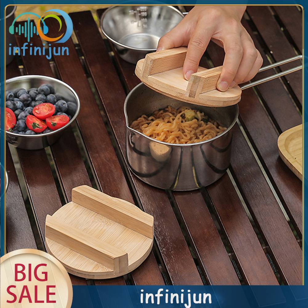 Vỏ Bọc Nồi Bằng Gỗ Tre Có Tay Cầm Tiện Dụng Mang Theo Dã Ngoại