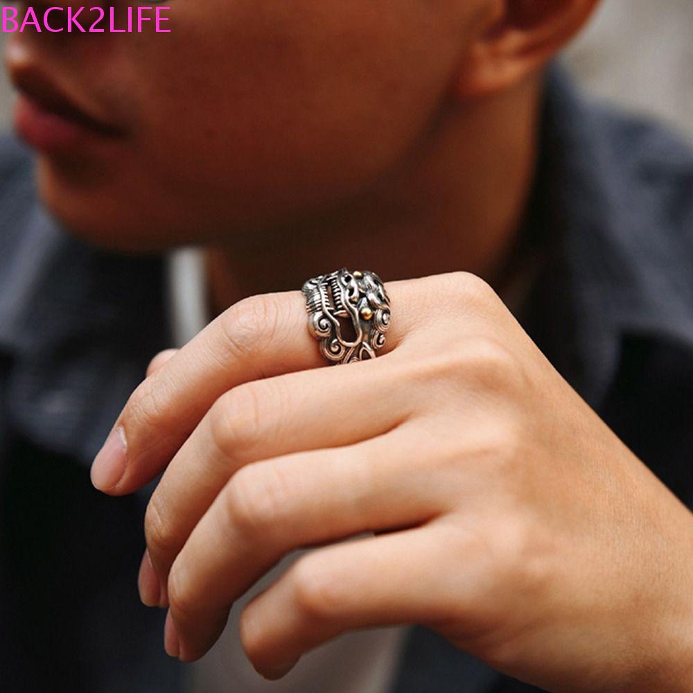 BACK2LIFE Nhẫn Hở Hình Mèo Phong Cách Retro Hàn Quốc Tinh Tế Cho Nữ