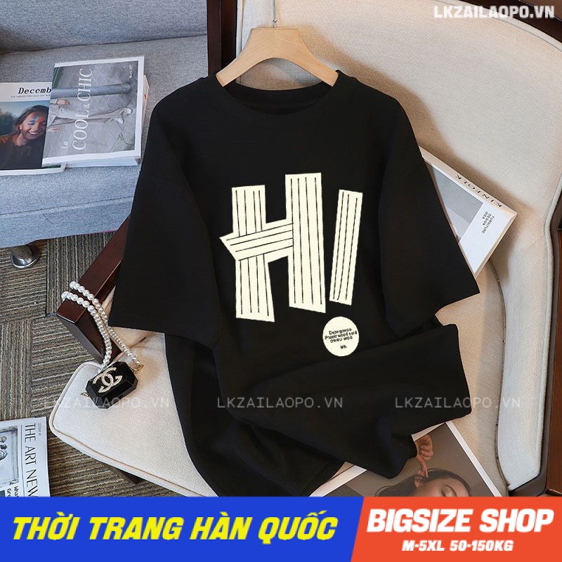 Áo thun nữ tay ngắn Bigsize Áo phông form rộng cổ tròn in hình mùa hè Phong Cách hàn quốc đẹp Thanh Lịch cho nữ