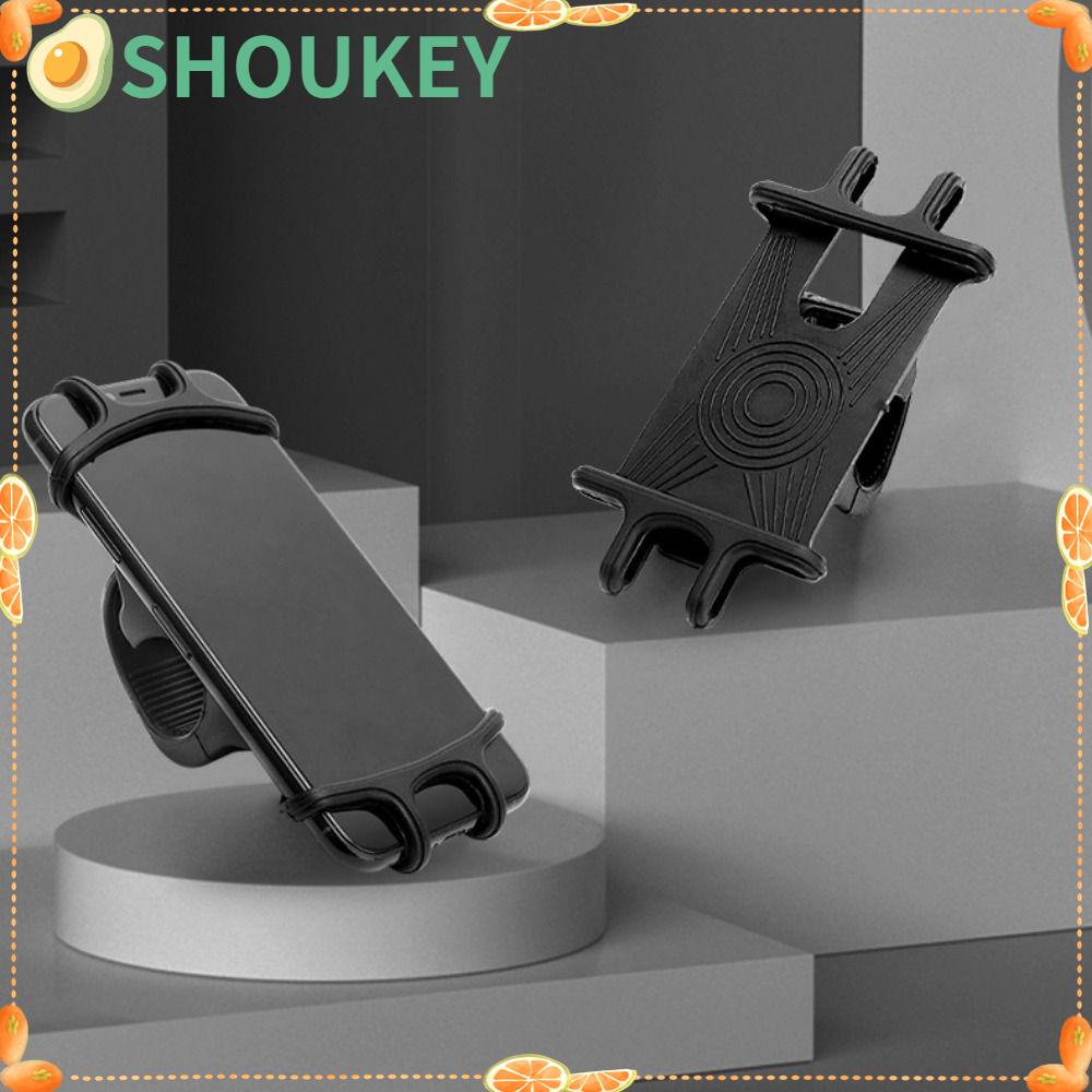 Giá Đỡ Điện Thoại Silicon Gắn Tay Lái Xe Đạp Màu Đen Có Thể Điều Chỉnh Cho Samsung IPhone