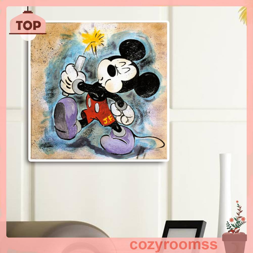 Bộ Tranh Đính Đá 5D Họa Tiết Hoạt Hình Mickey Độc Đáo DIY Dùng Trang Trí Nhà Cửa
