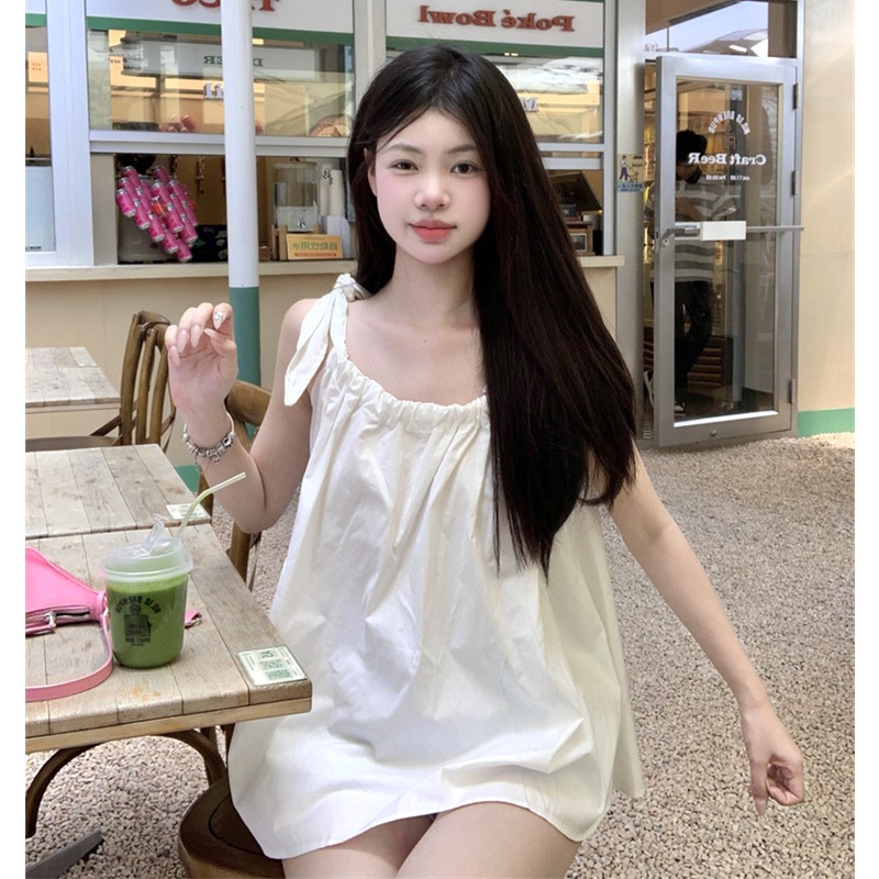 Áo Kiểu Dây Rút Không Tay Thời Trang Mùa Hè Cho Nữ