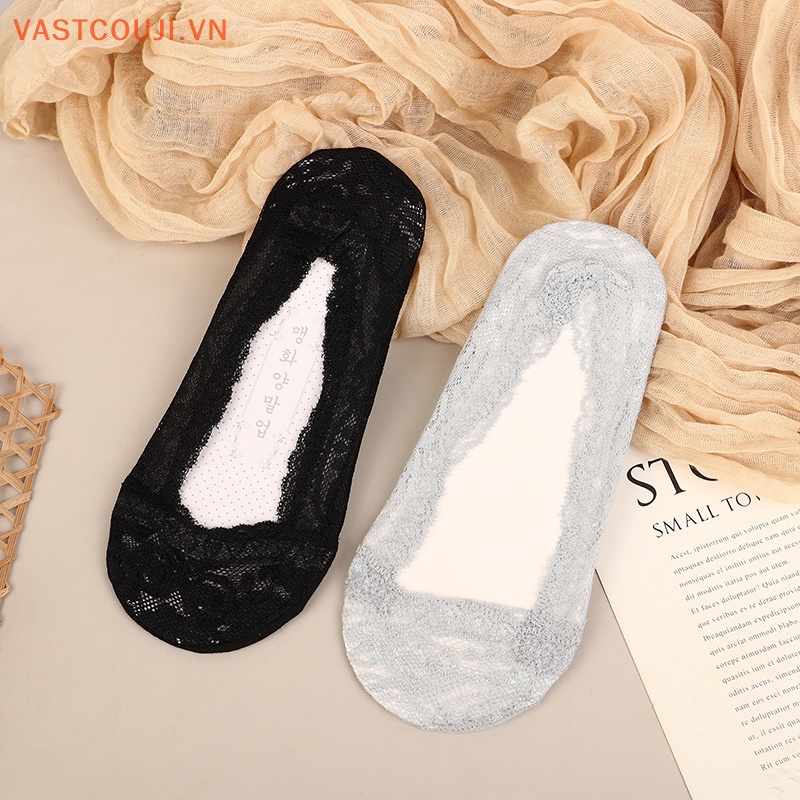 1 Đôi Tất Ren Hoa Ngắn Chống Trượt Xinh Xắn