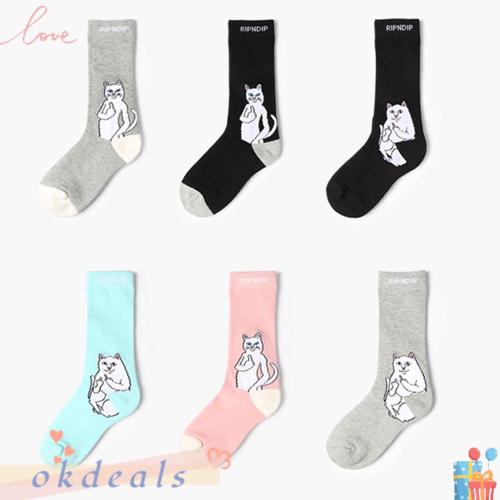 OKDEALS Tất Mắt Cá Chân Giữ Ấm Hình Mèo Hoạt Hình