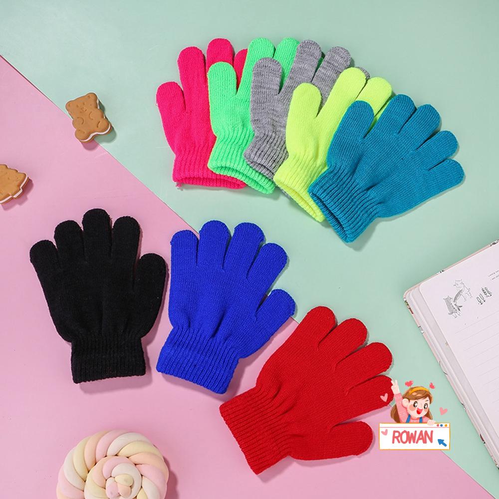 ROWANS 1 Đôi Găng Tay Dệt Kim Nửa Ngón Giữ Ấm Mùa Đông Cho Nam Nữ