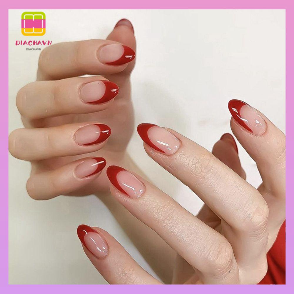 DIACHAVN Bộ 24 Móng Tay Giả Che Phủ Toàn Diện Tháo Rời Được