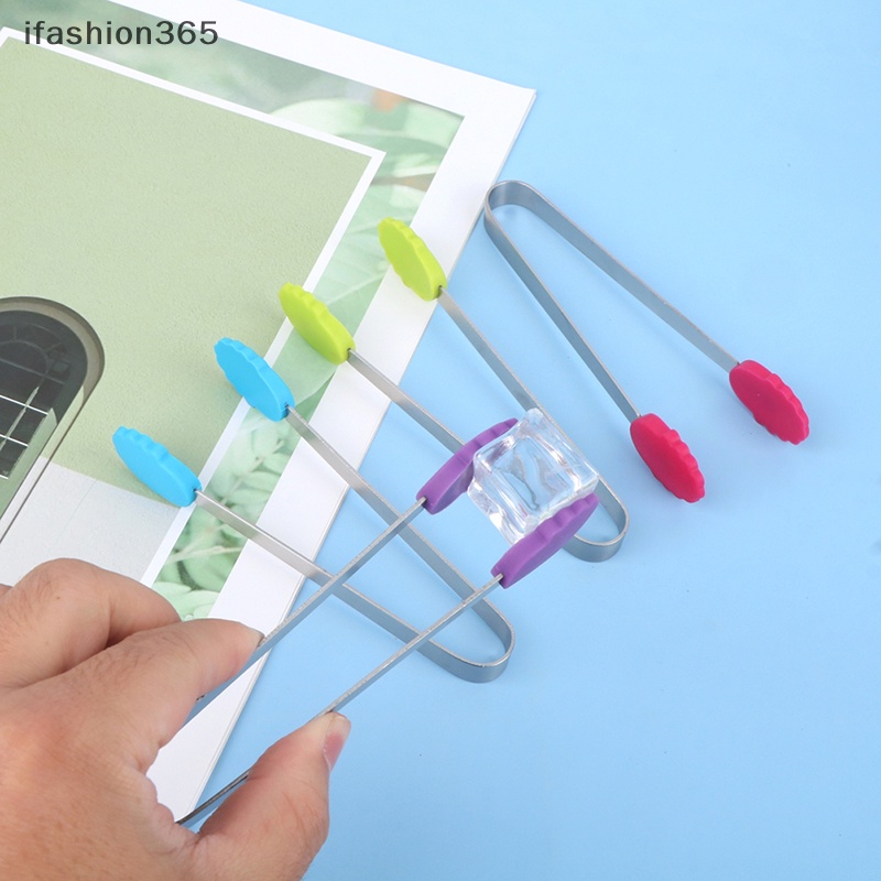 1 Kẹp Gắp Đá / Thức Ăn Bằng Thép Không Gỉ Và Silicon Chống Trượt Hình Bông Hoa Thời Trang ifashion365