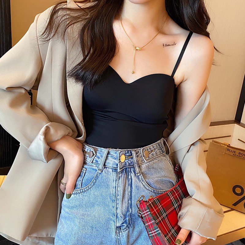 Áo Ngực Lụa Lạnh Không Đường May Thoáng Khí Chống Chói Dây Lưng Đẹp Mắt Thoải Mái Cho Nữ