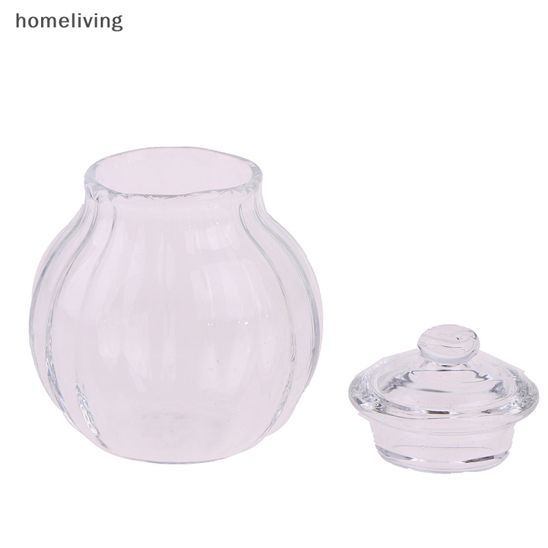 Lọ Thủy Tinh Tròn Mini Đựng Kẹo Trang Trí Nhà Búp Bê Tỉ Lệ 1: 12