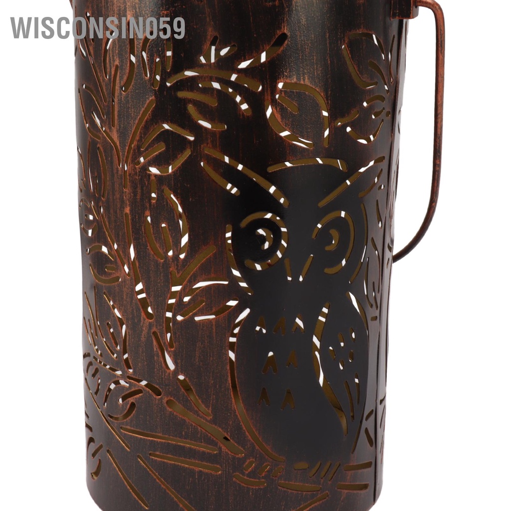 Wisconsin059 Treo Đèn Lồng Năng Lượng Mặt Trời Cú LED Sân Vườn Đồng Đỏ Ngoài Kim Loại Chống Thấm Nước Trang Trí Cho Lối Đi Trong