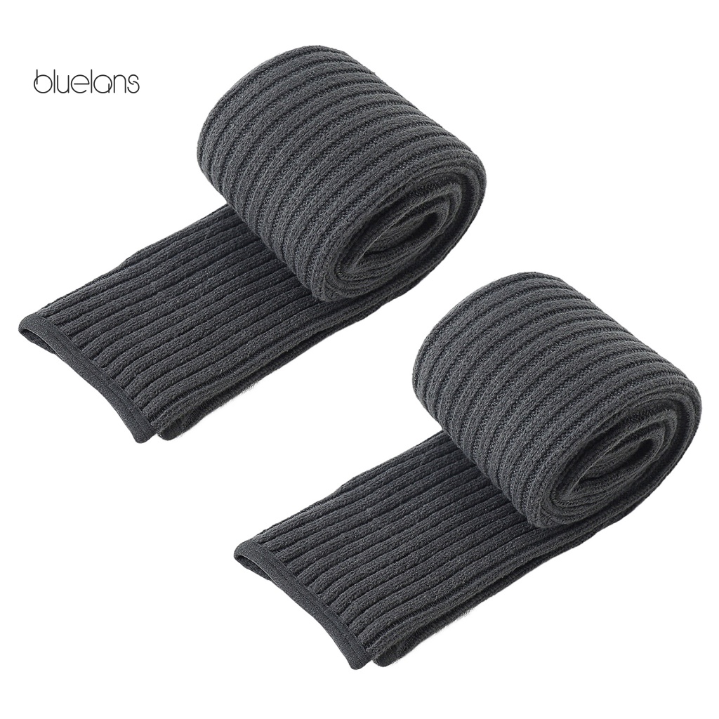 1 Đôi Tất Ống Dài Dệt Kim Co Giãn Màu Sắc Đơn Giản Giữ Ấm Mùa Đông Chống Trượt