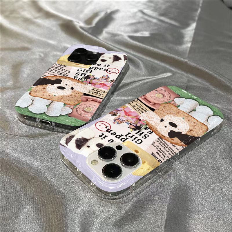 Ốp Điện Thoại Mềm Trong Suốt Hình Cún Cheesecake BOY0 Cho iPhone14promax 1312 / 11 7 / 8plus xr / sins BOY0