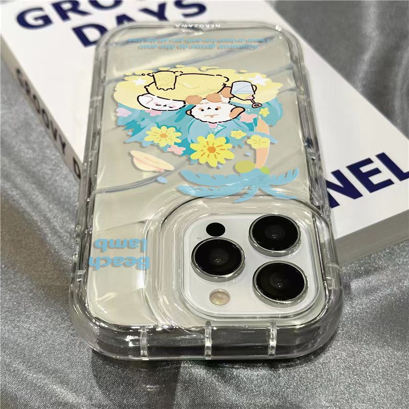 Ốp Điện Thoại Dẻo Trong Suốt Họa Tiết Chú Chó / Bãi Biển Dễ Thương Cho iPhone14promaxsinsplus M97L 117 81312 / xr / /