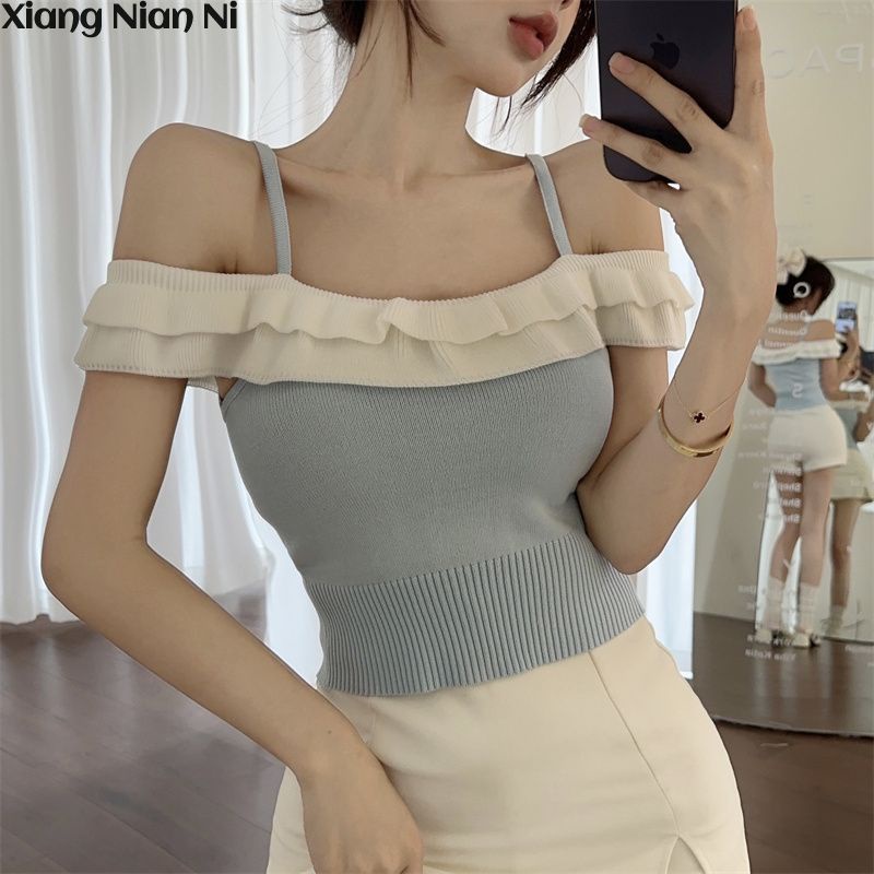 :iang :ian : I : ummer phiên bản mới của áo vest nữ one-line có cổ xù xì