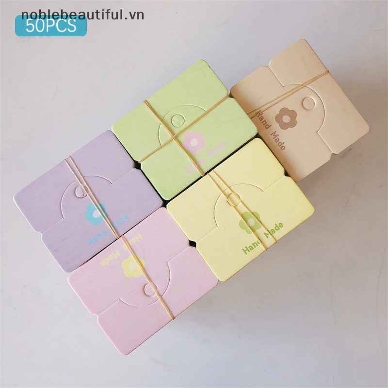 Set 50 Túi Giấy Đựng Kẹp Tóc / Dây Chuyền / Vòng Tay Hình Hoa Nhiều Màu