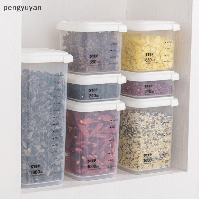 [pengyuyan] Hộp Đựng Thực Phẩm Tươi Mới Hình Vuông Kín Đáo Đa Năng Trong Suốt [Mới]