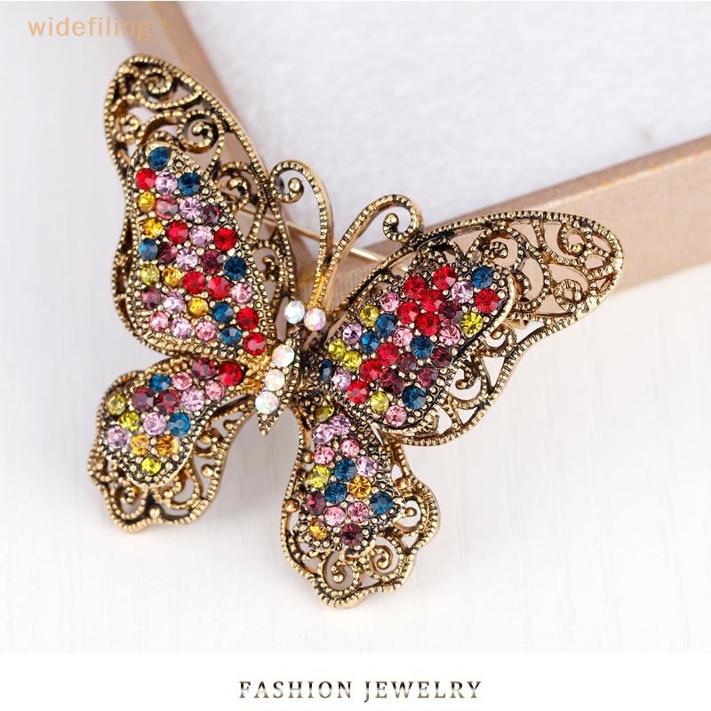 Trâm Cài Áo Hình Bướm Lớn Bằng Pha Lê