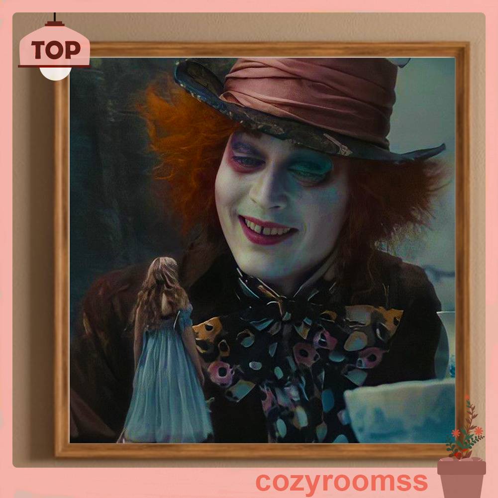 Bộ Tranh Đính Đá 5D Họa Tiết Alice in Wonderland Độc Đáo DIY Dùng Trang Trí Nhà Cửa