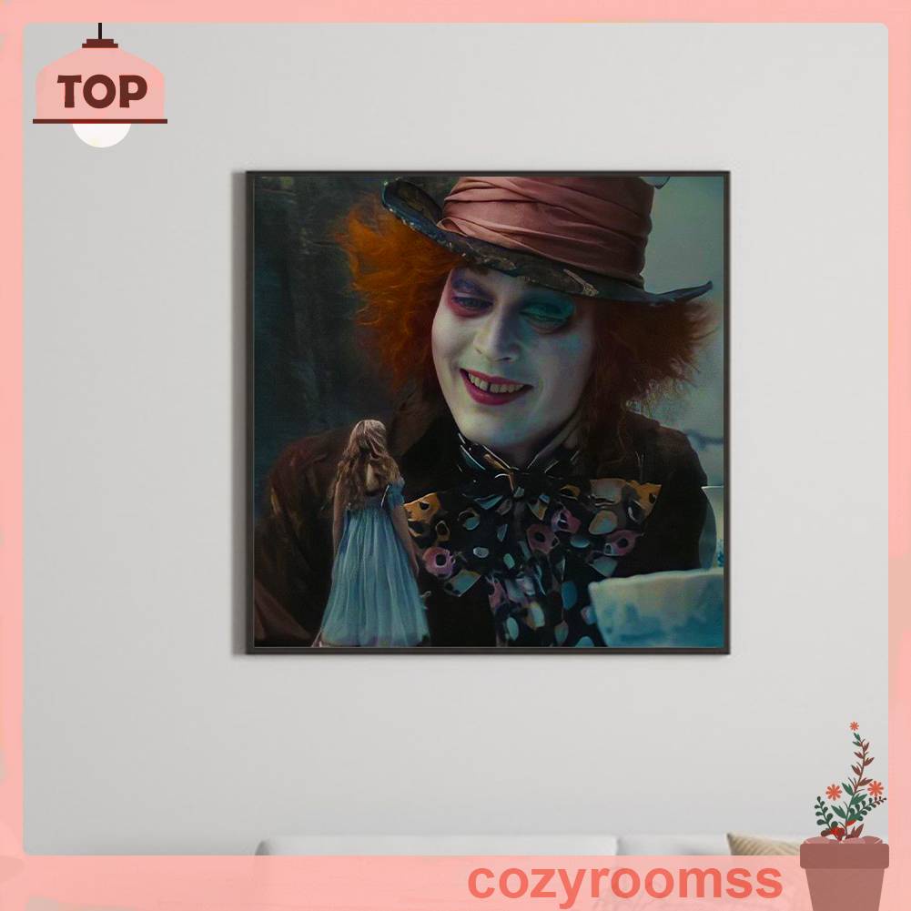 Bộ Tranh Đính Đá 5D Họa Tiết Alice in Wonderland Độc Đáo DIY Dùng Trang Trí Nhà Cửa