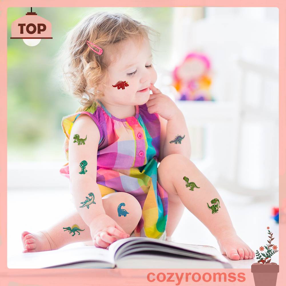 Hình Xăm Dán Họa Tiết Động Vật 3D Dạ Quang Chống Nước Nhiều Màu Sắc Dễ Thương Dành Cho Bé Trai Và Bé Gái