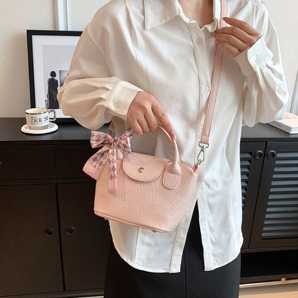 Lombard Túi Đeo Chéo Bằng Da Pu Phối Khăn Lụa Thời Trang Cho Nữ