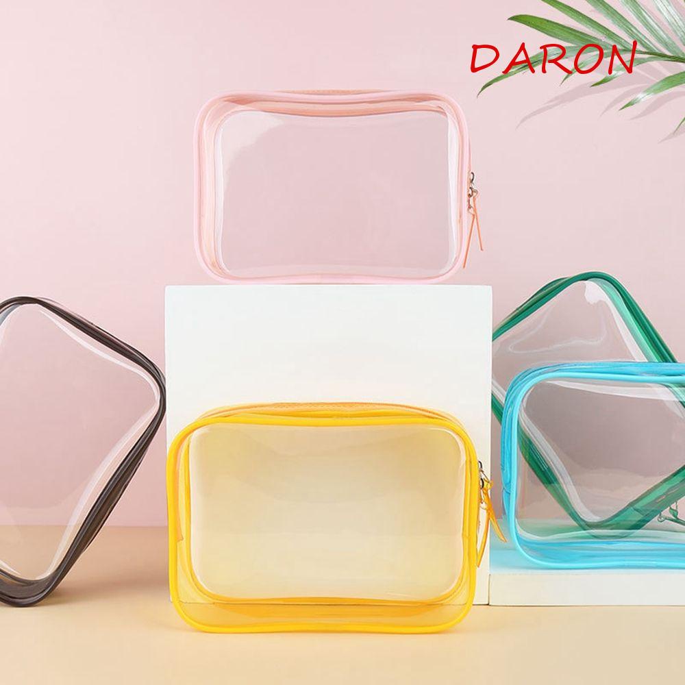 DARON Túi Đựng Mỹ Phẩm Trong Suốt Hình Vuông Tiện Dụng Mang Theo Du Lịch