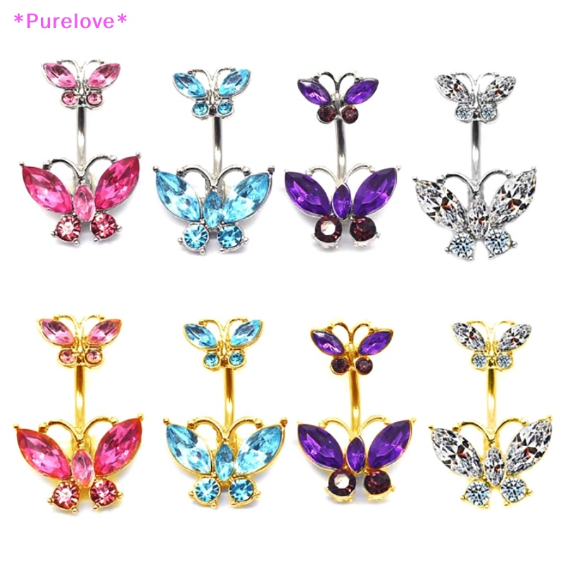 Khuyên Rốn Hình Bướm Đính Đá Lấp Lánh Thời Trang Mới