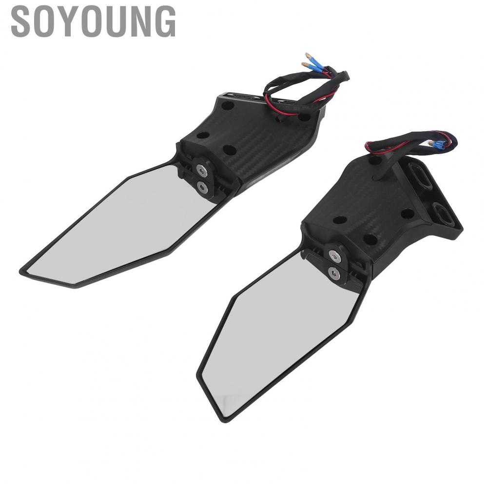 Soyoung Motorcycle Side Mirrors Swivel Wing Fin Multipurpose Aerodynamic with  Turn Signal for ZX10R ZX6R ZX636 2019-2022